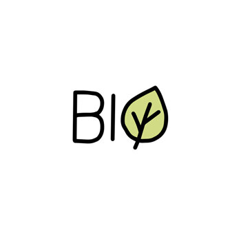 Scritta Bio con foglia come simbolo di semi certificati biologici