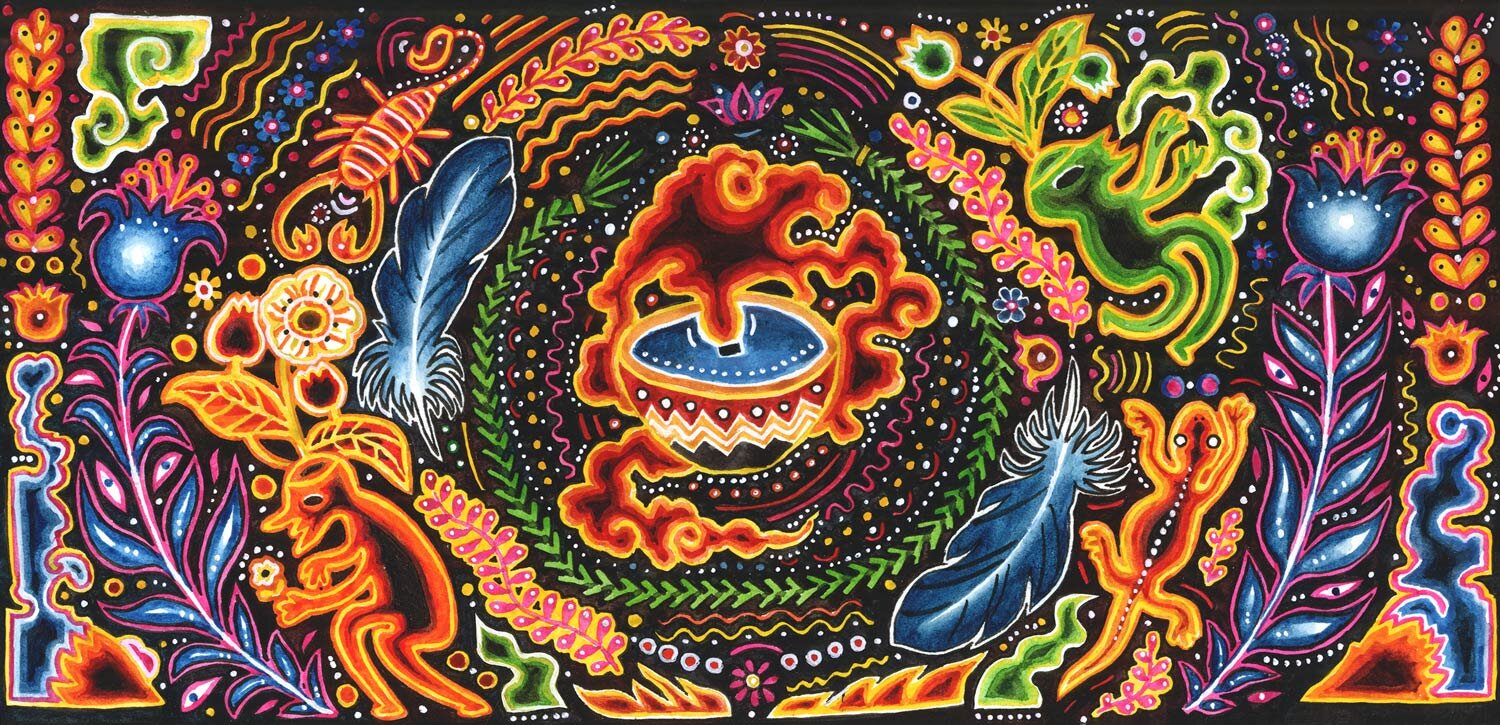 Illustrazione sul tema dell’etnobotanica