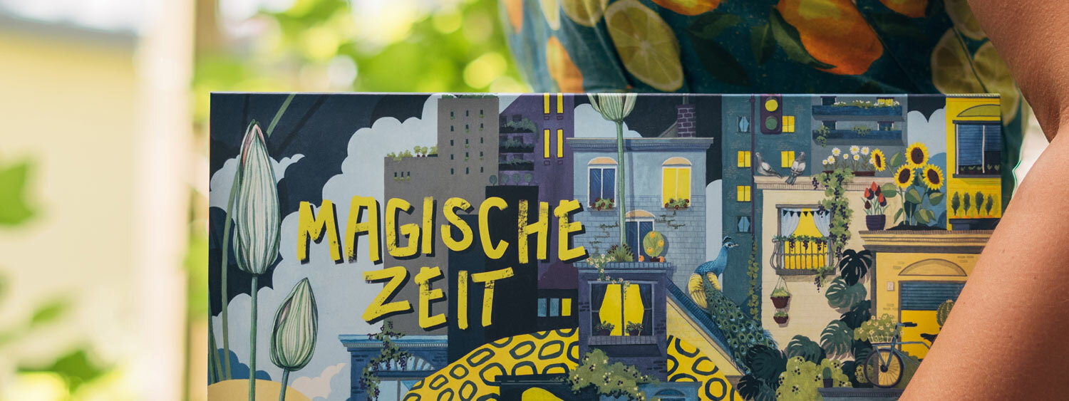 Scatola del calendario dell'Avvento di semi bio «Periodo Magico» Le gioie del giardinaggio urbano con facciata illustrata
