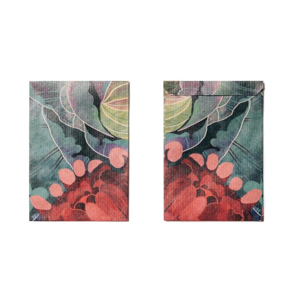 Bustine regalo - 40 bustine di carta / bustine piatte decorate con il motivo: Crisantemi