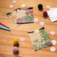 Bustine regalo - Splendore floreale - 40 bustine di carta colorate / bustine piatte con 8 diversi motivi