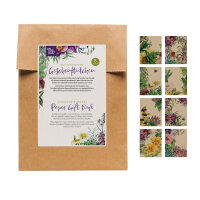 Bustine regalo - Splendore floreale - 40 bustine di carta colorate / bustine piatte con 8 diversi motivi
