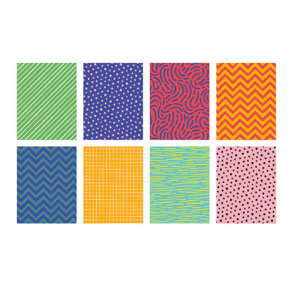 Bustine regalo - Gioco di Colori - 40 sacchetti di carta colorati / sacchetti piatti con 8 diversi motivi