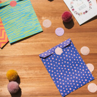Bustine regalo - Gioco di Colori - 40 sacchetti di carta colorati / sacchetti piatti con 8 diversi motivi