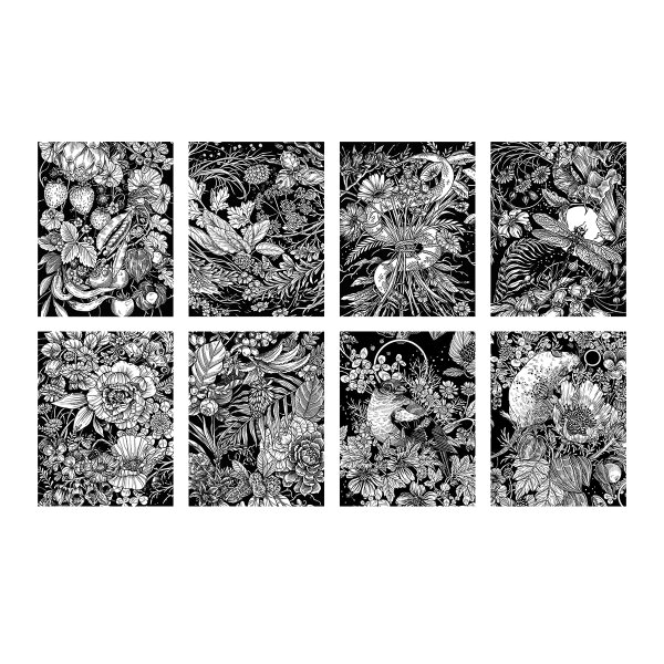 Bustine regalo - La poesia della natura - 40 bustine di carta colorate / bustine piatte con 8 diversi motivi
